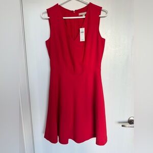 NWT Banana Republic Fit and Flare V-Neck Red A-Line Dress